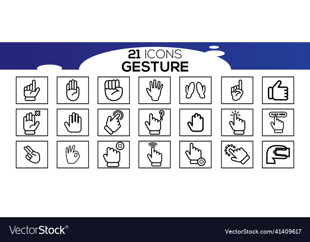 Touch screen gestures icons in thin line style Vector Image Touch screen gestures icons in thin line style