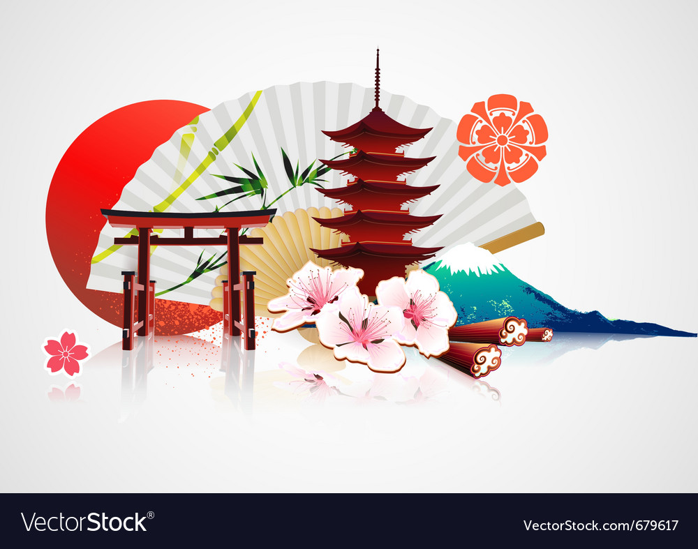 Traditional japanese background Royalty Free Vector Image