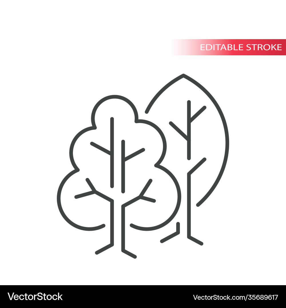 Tree thin line icons Royalty Free Vector Image