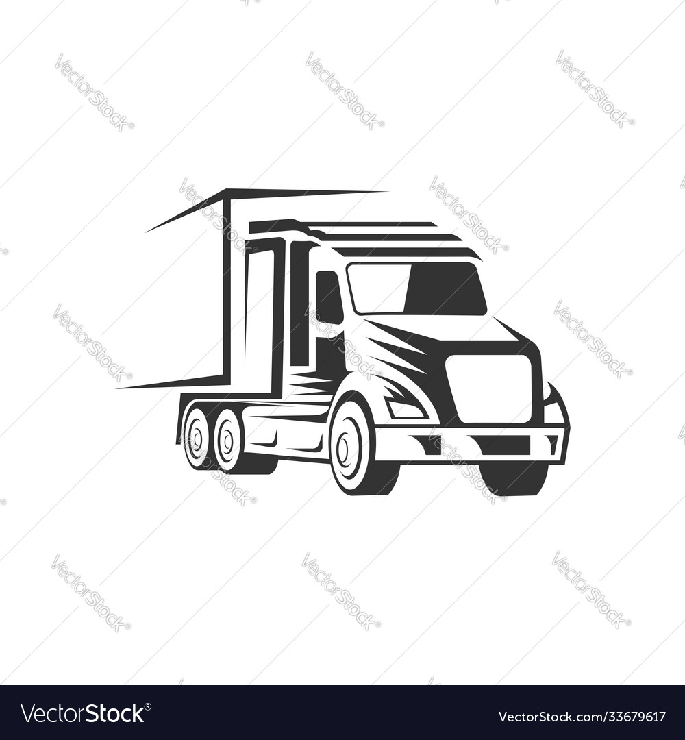 Truck Logistics Silhouette Logo Template
