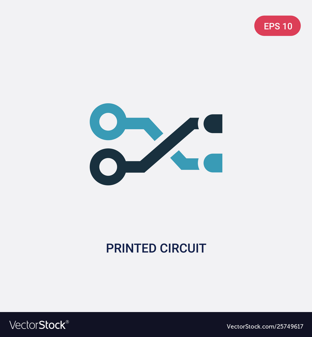 Two color printed circuit connections icon from