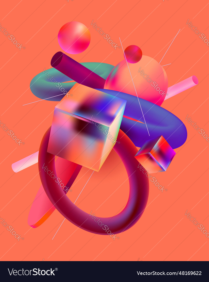 3d color shapes in glass morphism style abstract vector image 3d color shapes in glass morphism style abstract