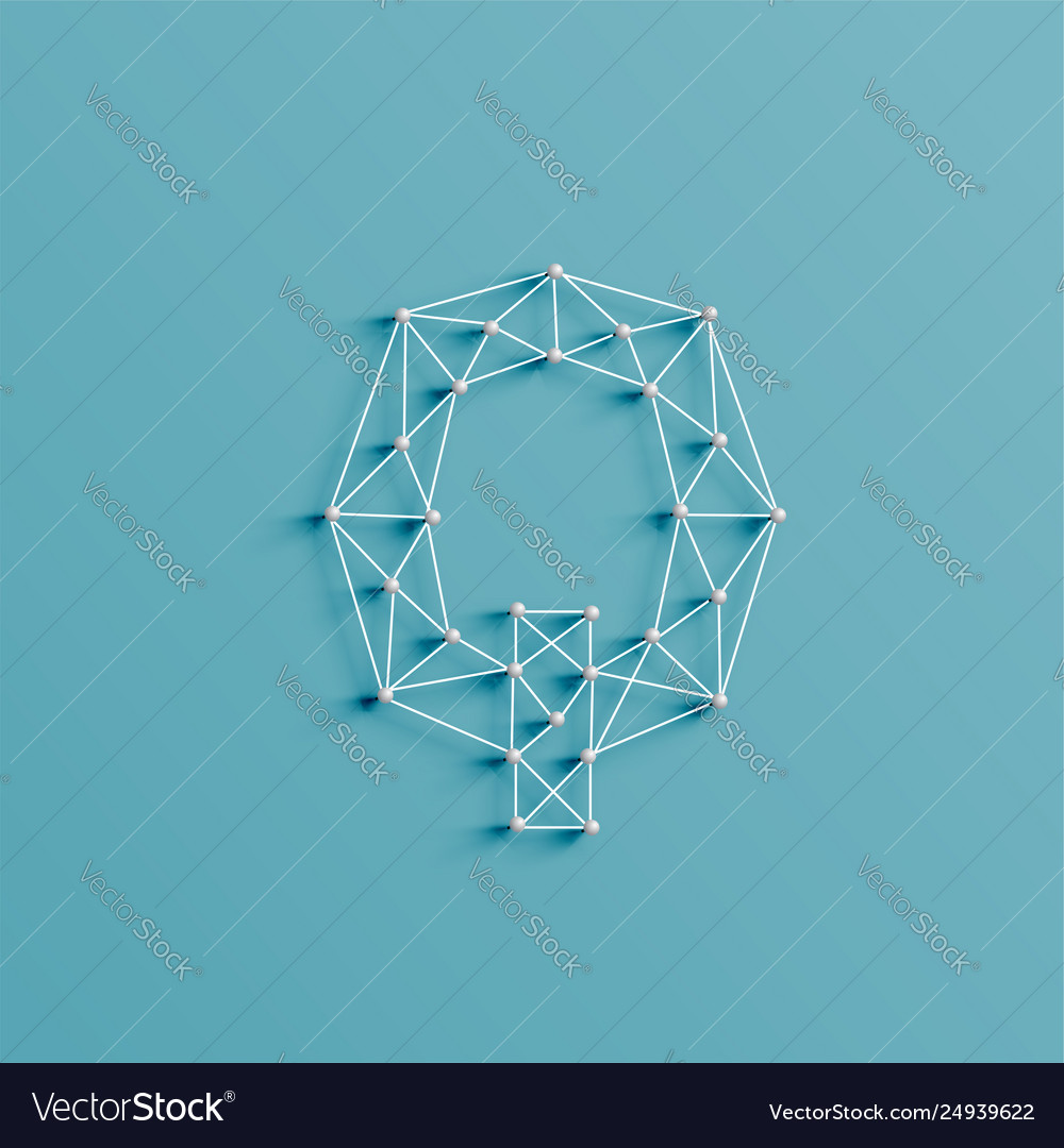 A character made pins and lines 3d