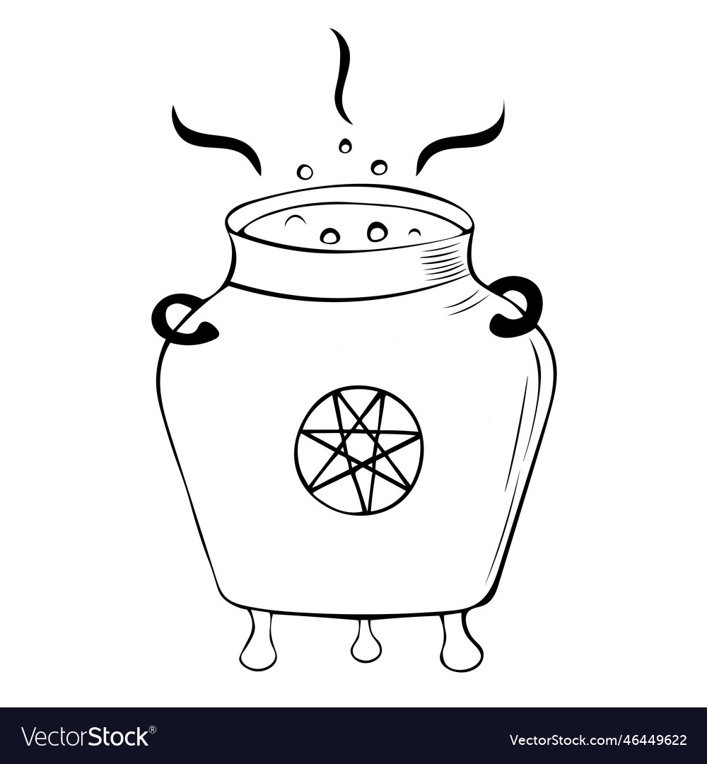 A hand drawn witch s Royalty Free Vector Image