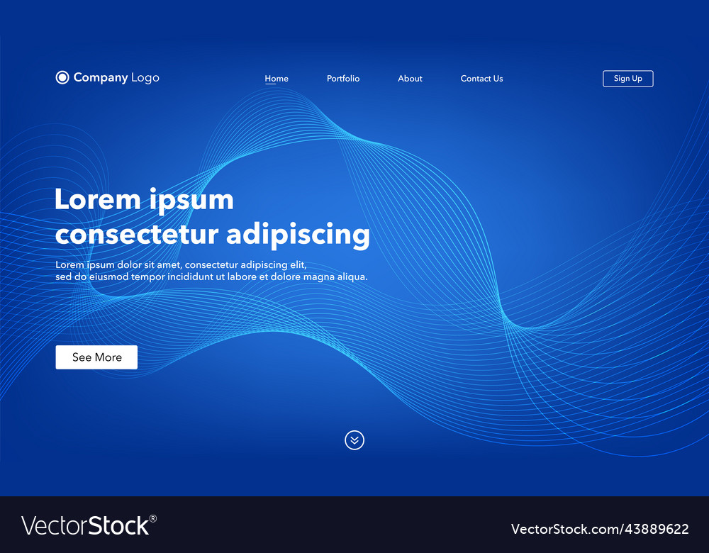 Abstract background website landing page template vector image Abstract background website landing page template