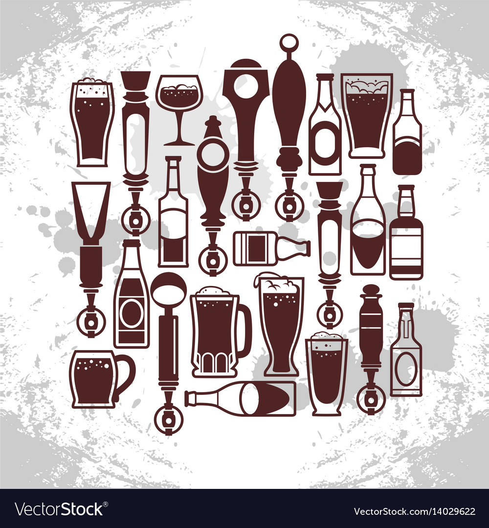 Beer taps icons Royalty Free Vector Image - VectorStock