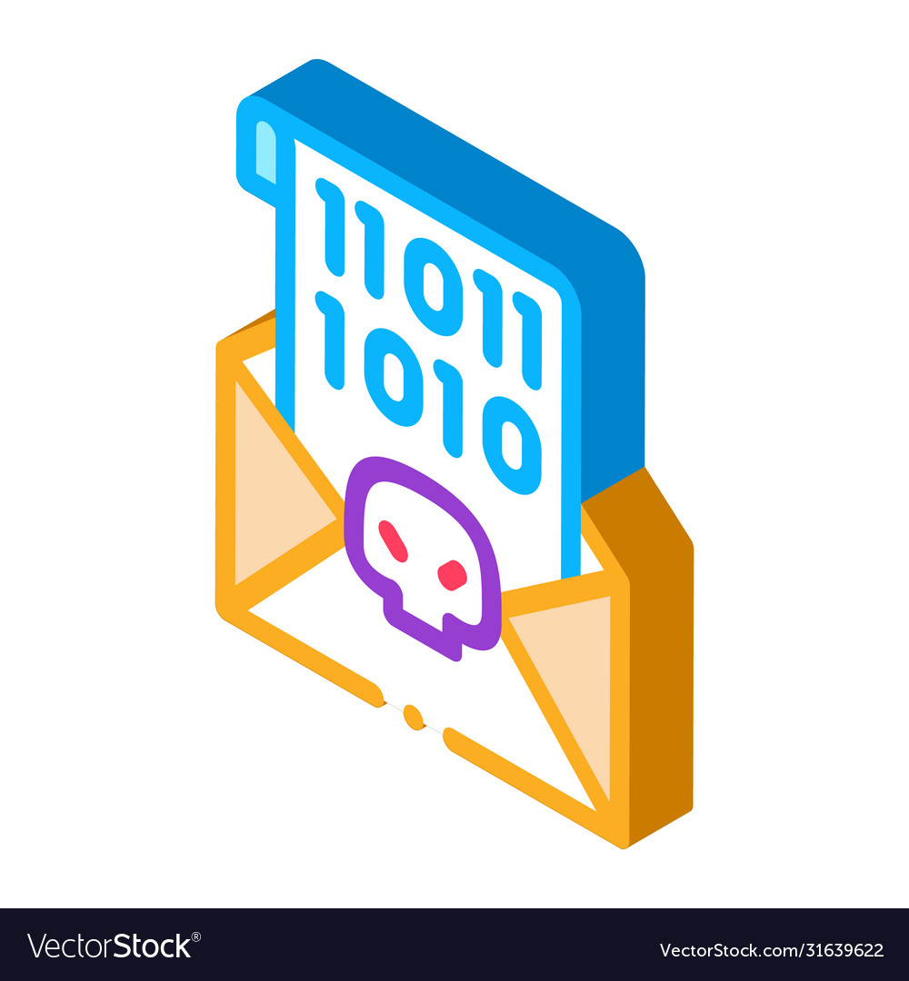 Binary code isometric icon