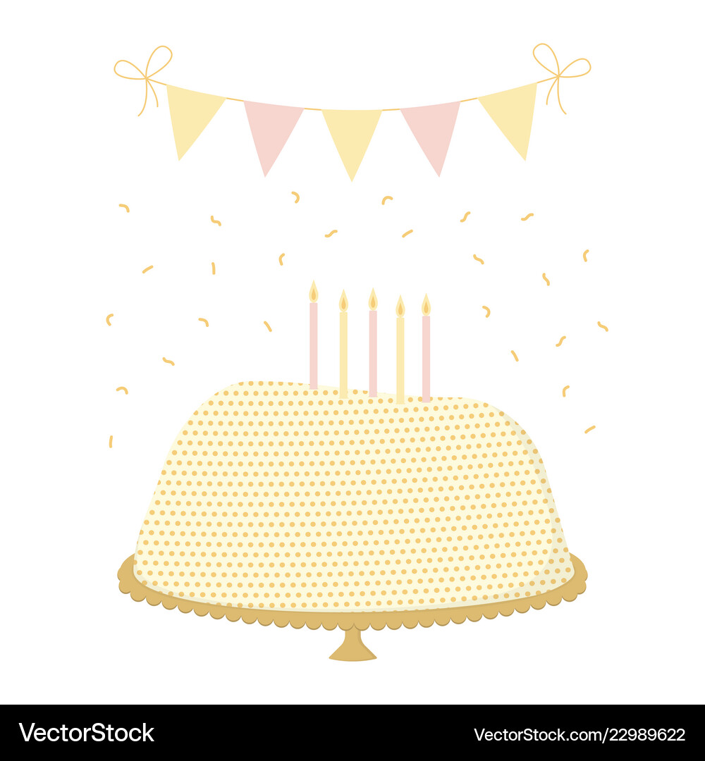 Card with cake Royalty Free Vector Image - VectorStock