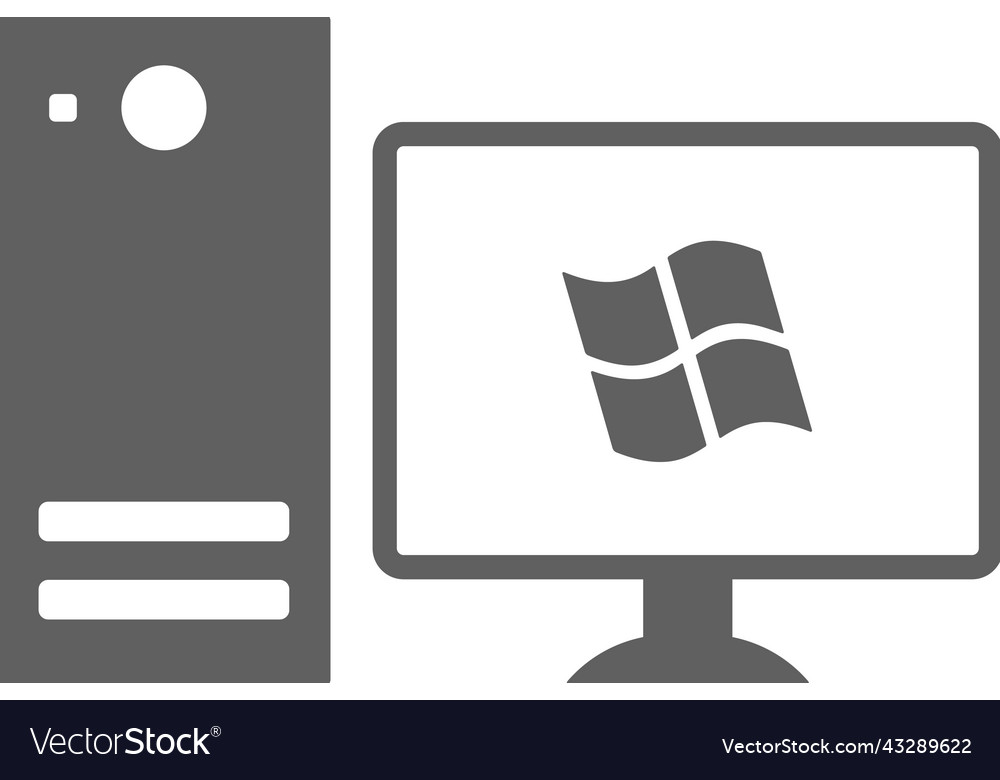 Computer desktop monitor pc icon gray graphics