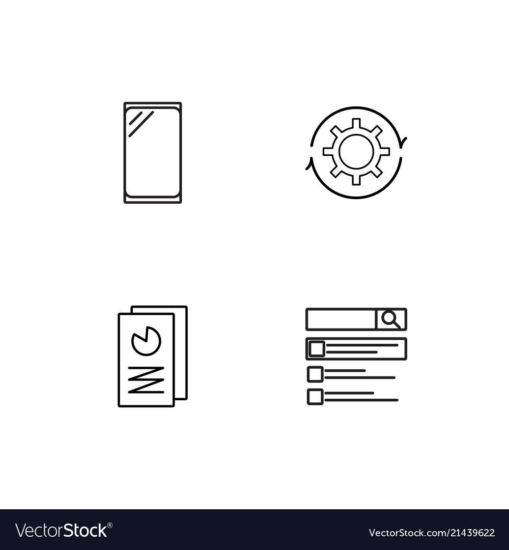 Data analytics linear icons set simple outline