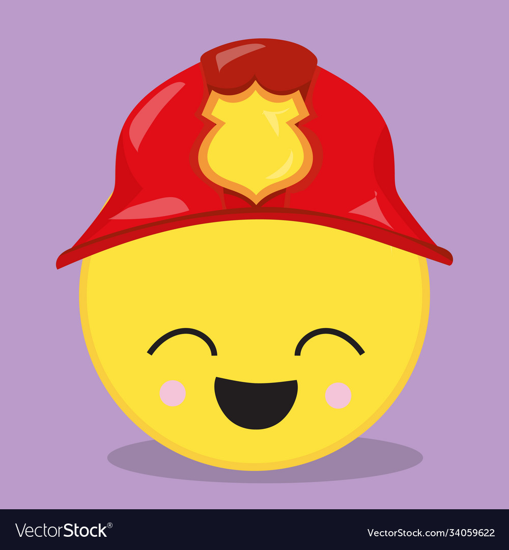 Emoji fireman 05 Royalty Free Vector Image - VectorStock