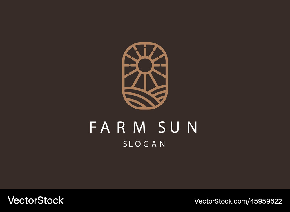 Farm sun Royalty Free Vector Image - VectorStock