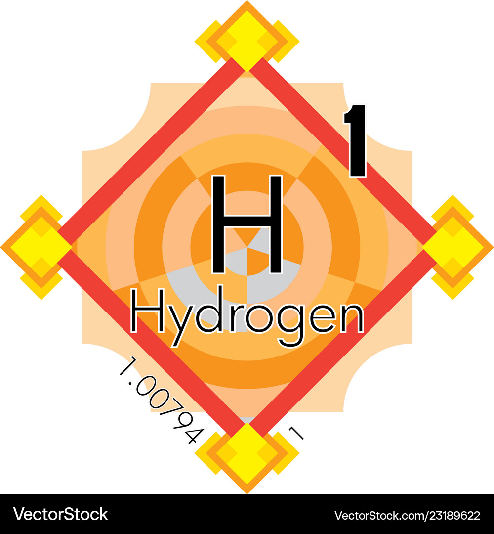 Hydrogen form periodic table elements v3 Vector Image