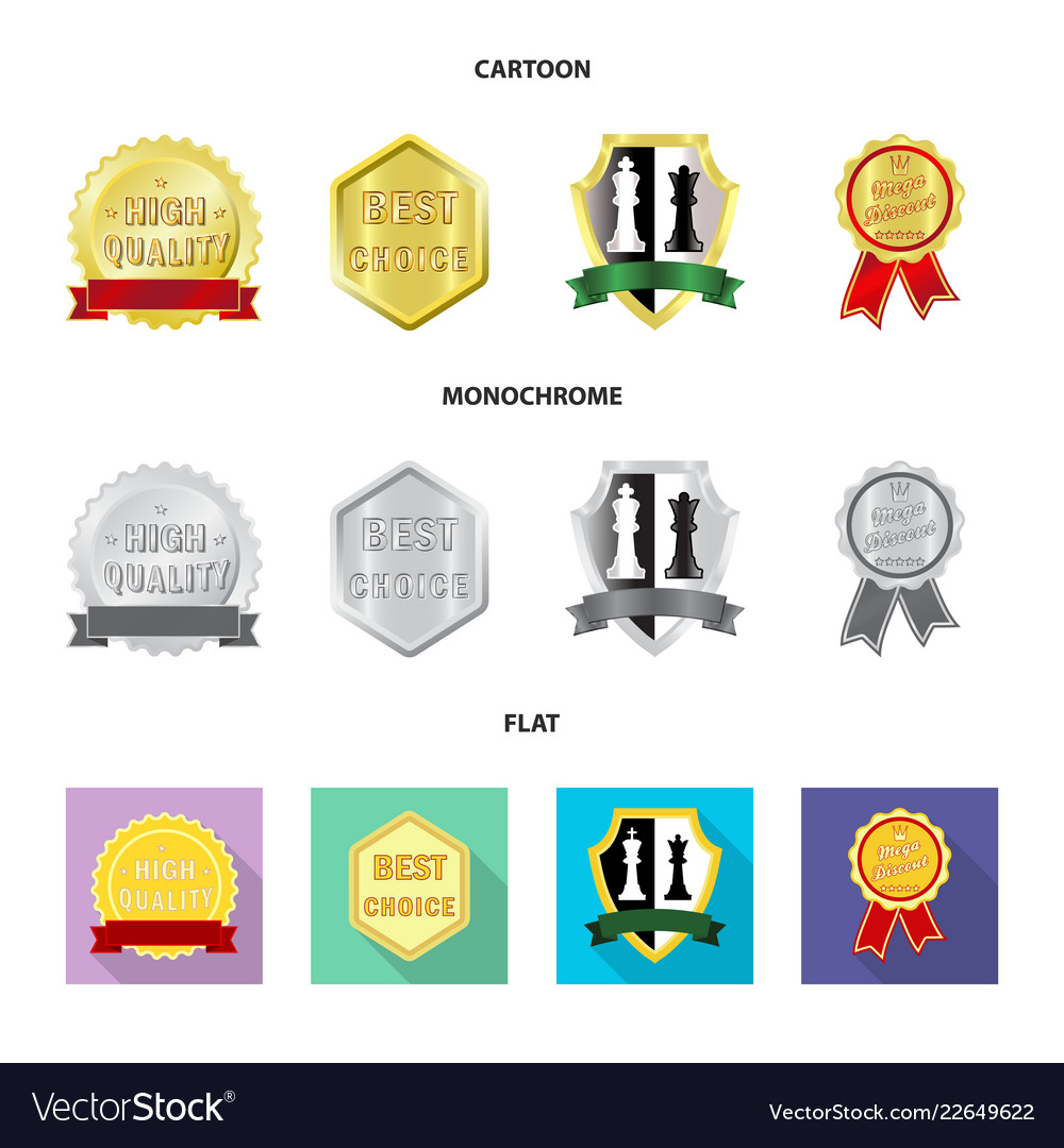 Isolated object of emblem and badge icon set vector image Isolated object of emblem and badge icon set