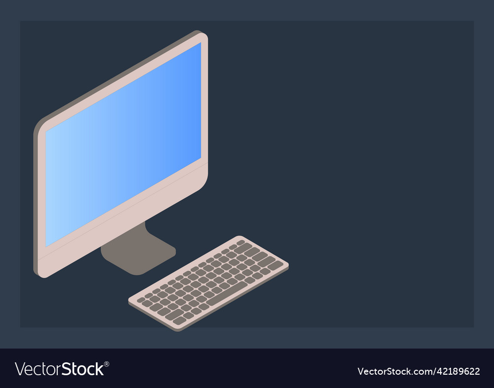 Monitor with keyboard symbolizing online vector image Monitor with keyboard symbolizing online