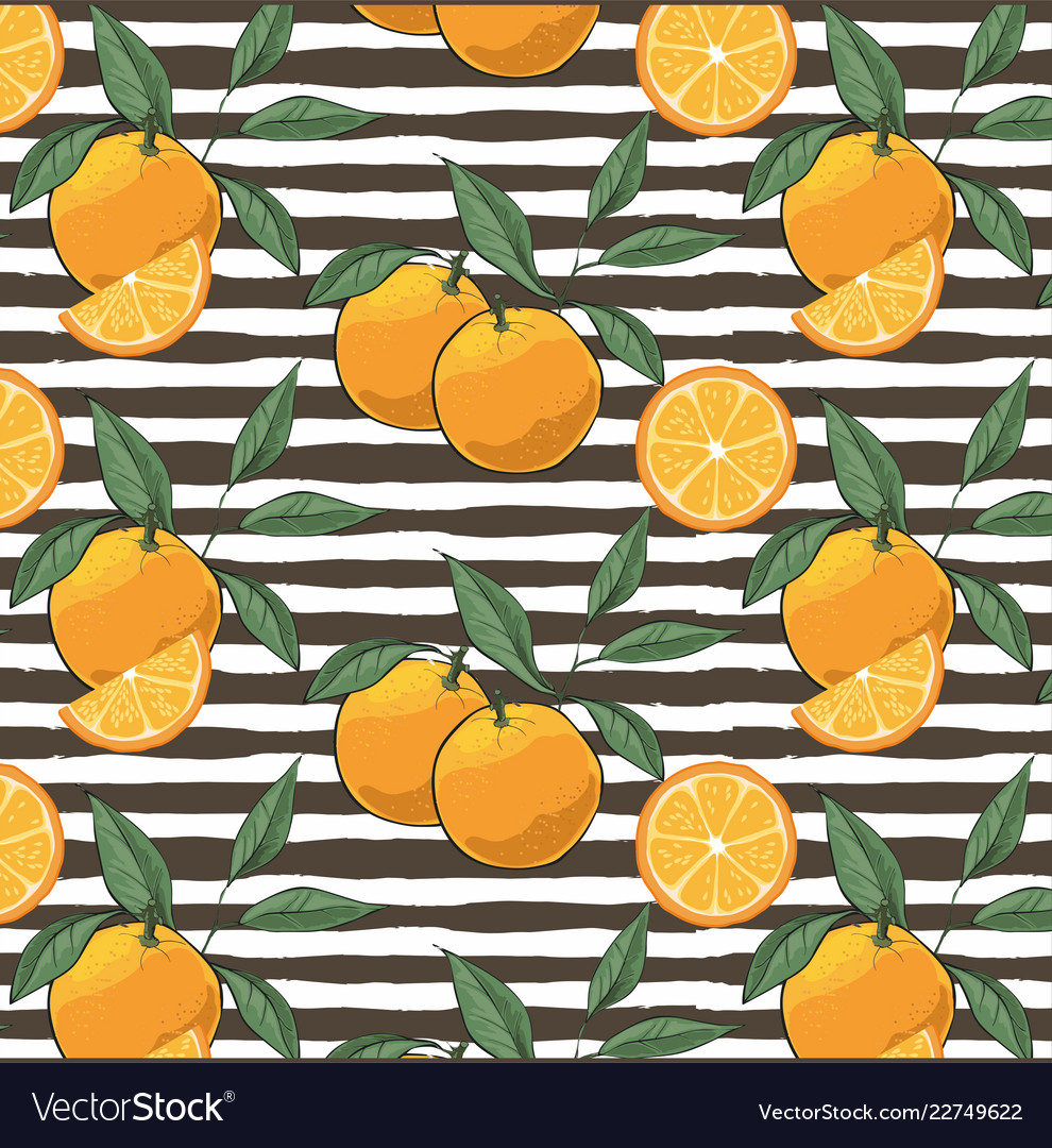 Pattern of oranges isolated on white background