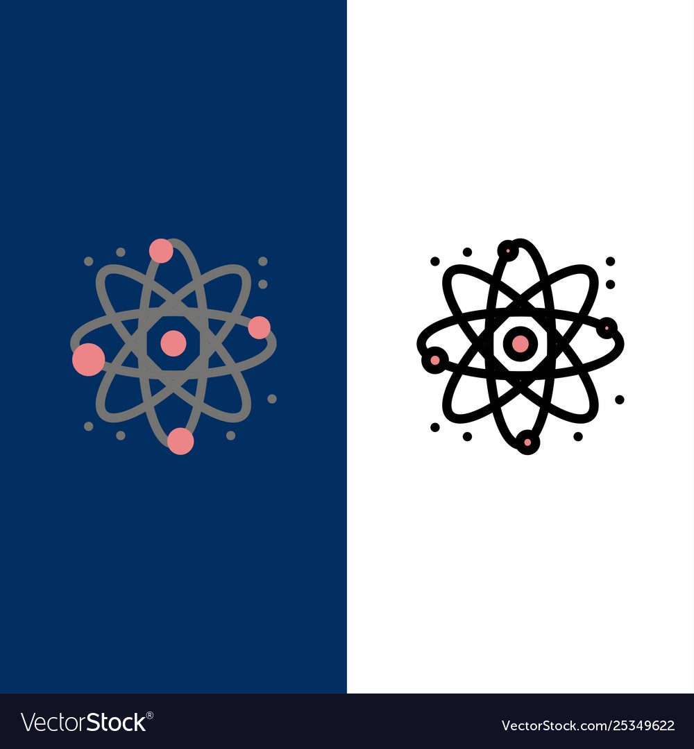 Physics react science icons flat and line filled Vector Image Physics react science icons flat and line filled