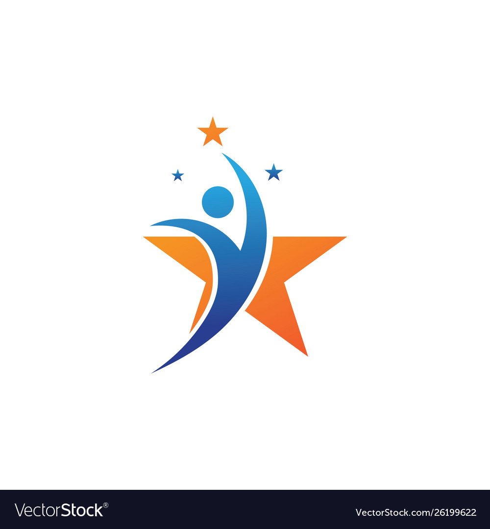 Star logo people success template Royalty Free Vector Image