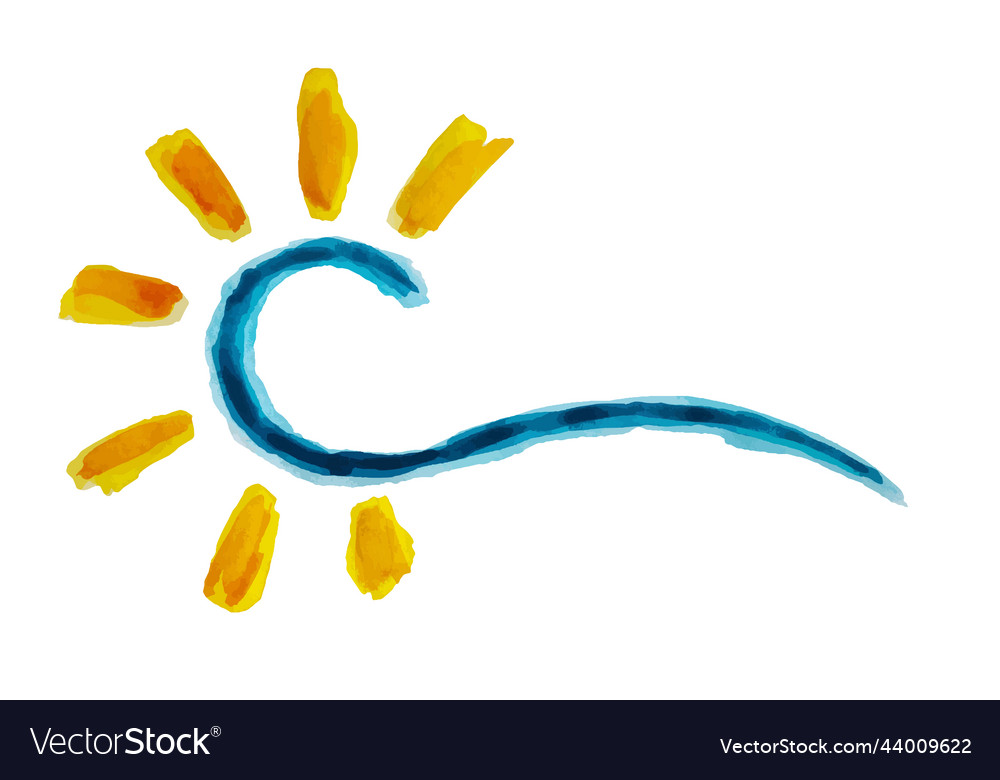 Sun and sea symbol Royalty Free Vector Image - VectorStock