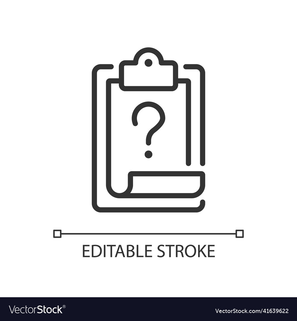 Task question linear icon vector image Task question linear icon