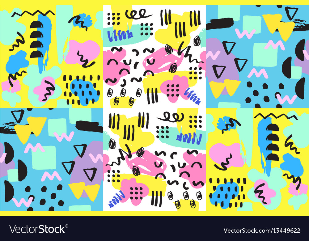 Universal memphis seamless pattern endless vector image Universal memphis seamless pattern endless