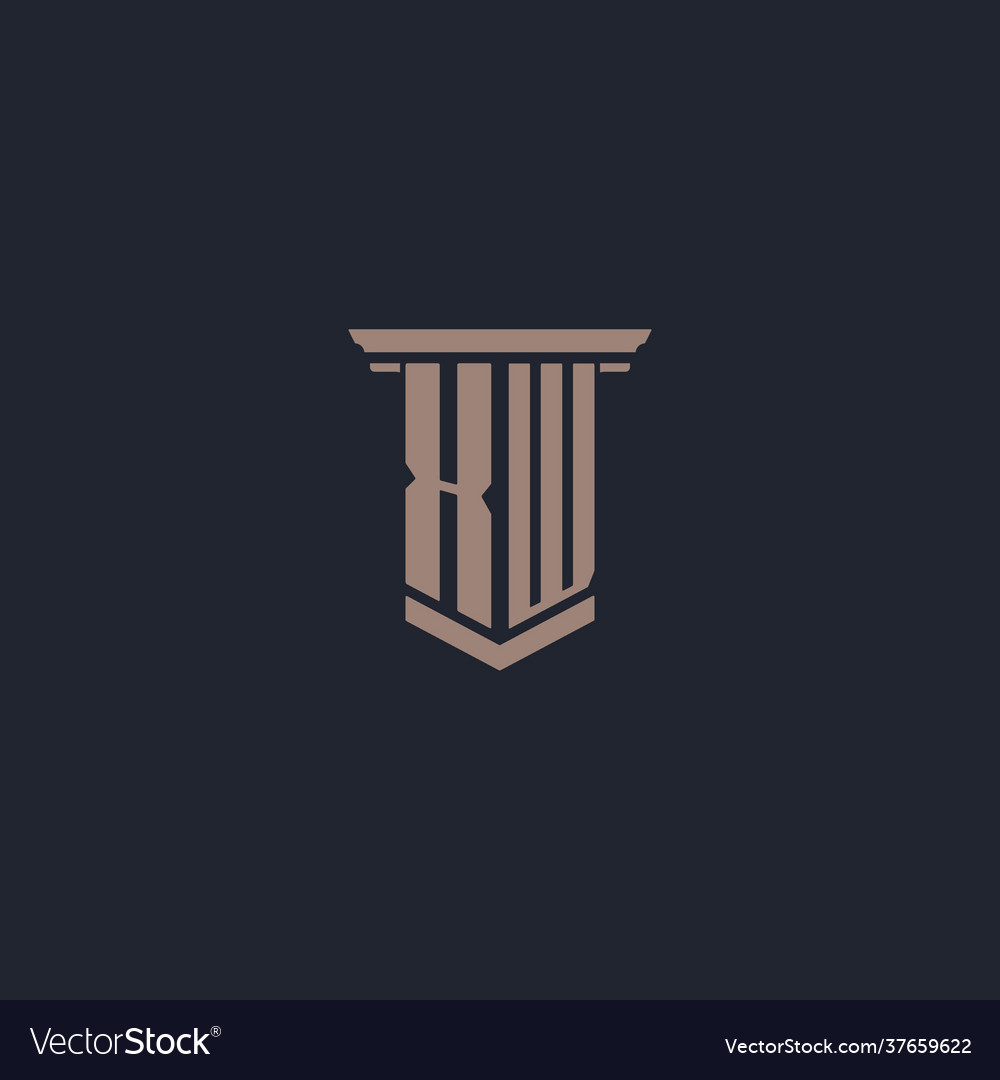 Xw initial monogram logo with pillar style design