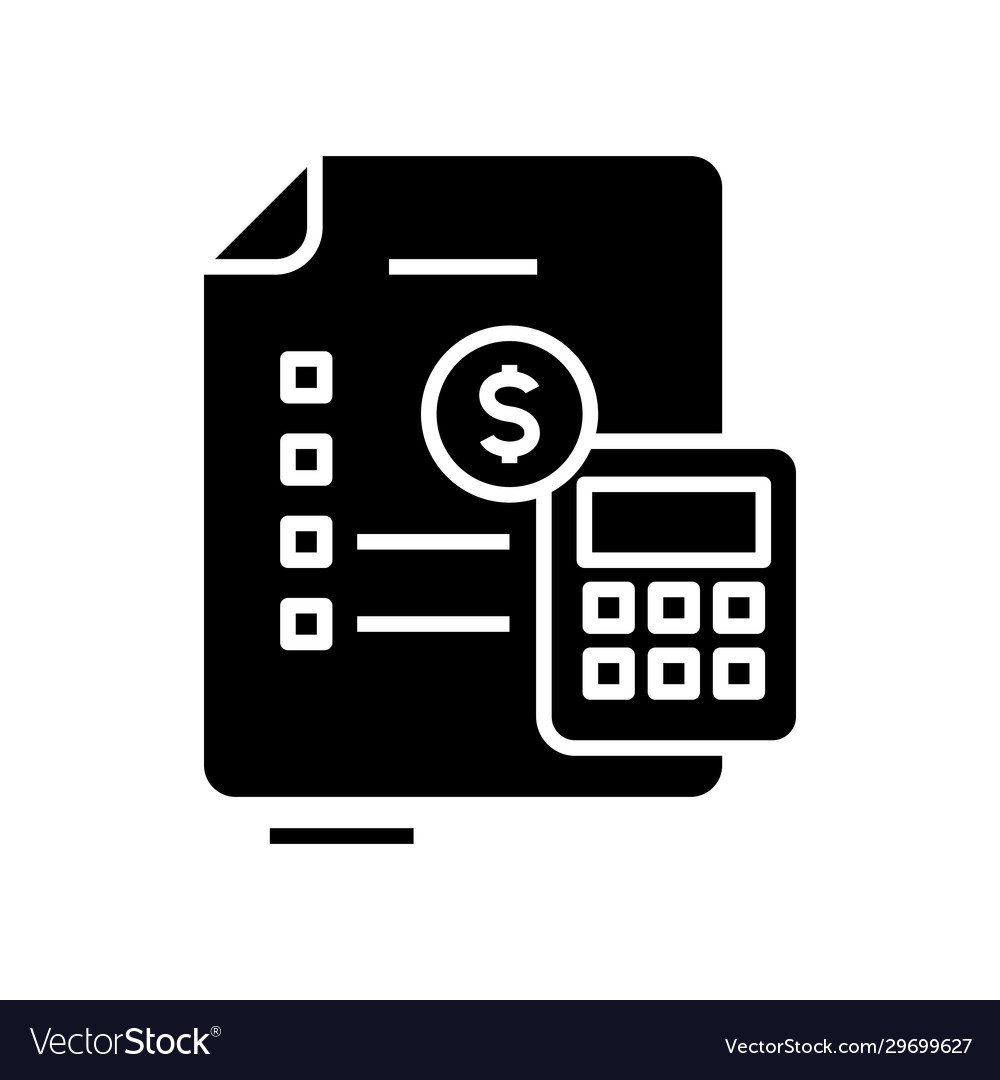 Calculating report black icon concept Royalty Free Vector