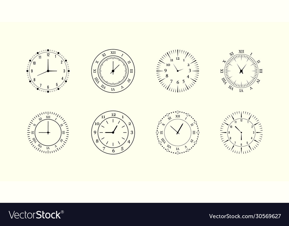 Clocks watch face Royalty Free Vector Image VectorStock