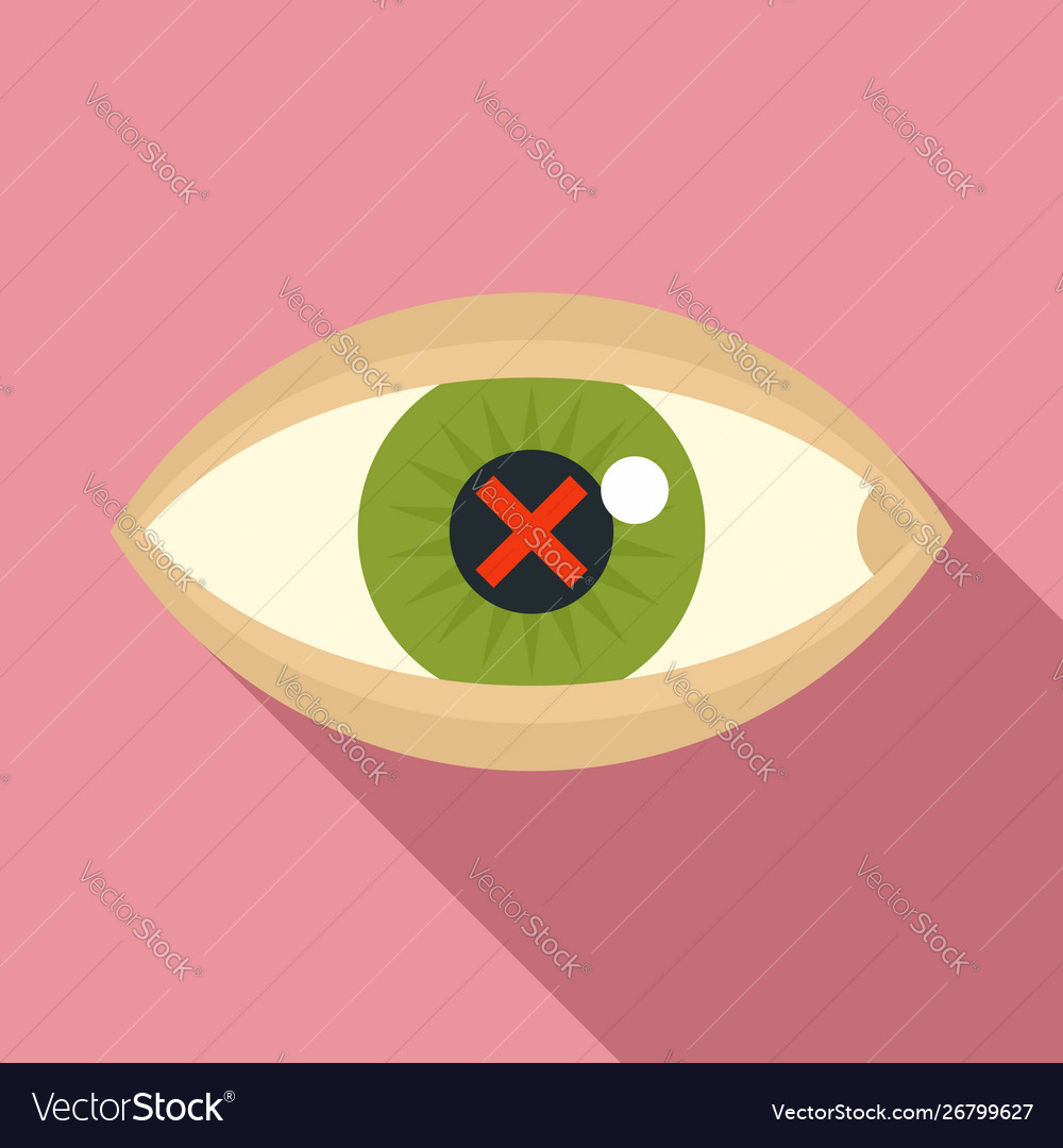 Confuse human eye icon flat style Royalty Free Vector Image