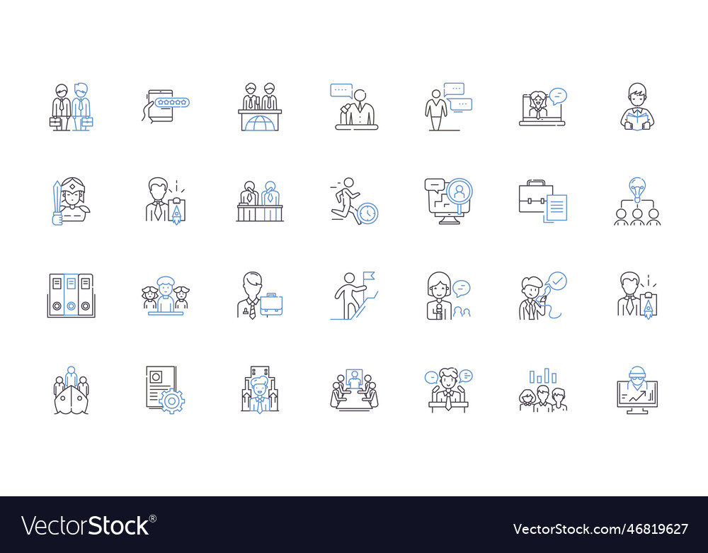 Decision-making skills line icons collection Vector Image Decision-making skills line icons collection