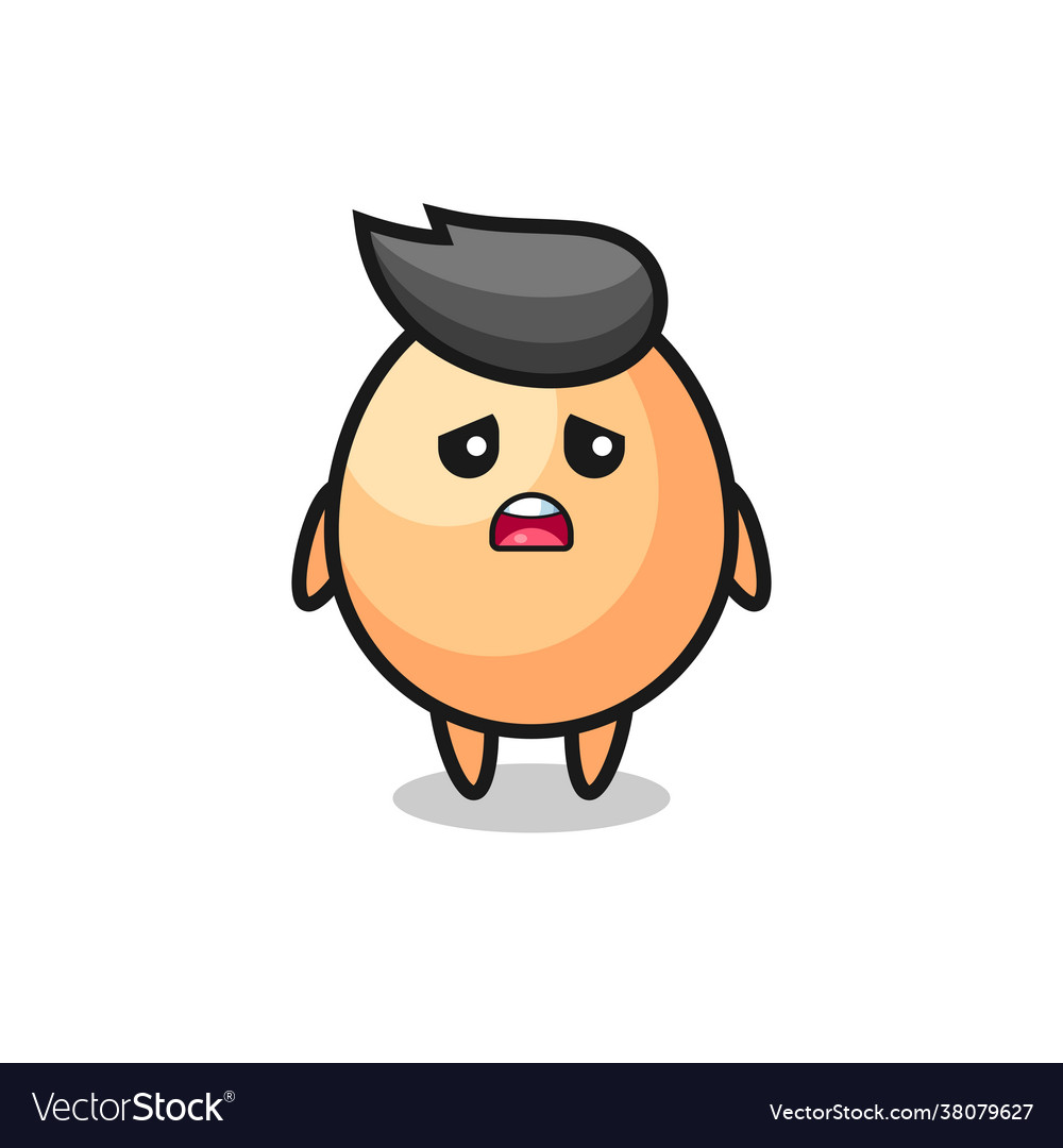 Disappointed expression egg cartoon