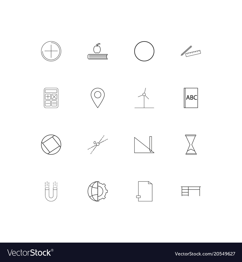 Education and science simple linear icons set