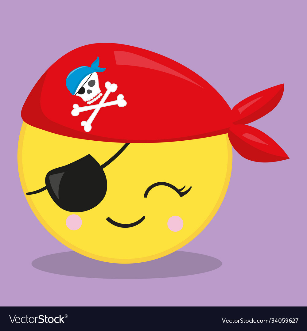 Emoji pirate 07 Royalty Free Vector Image - VectorStock