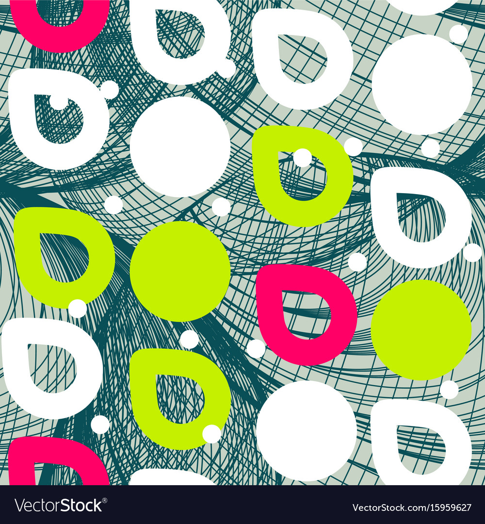 Geometric abstract seamless pattern circles drops