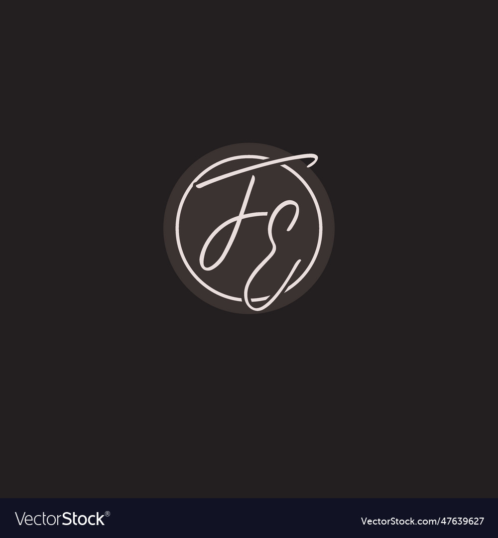 Initials fe logo monogram with simple circle line