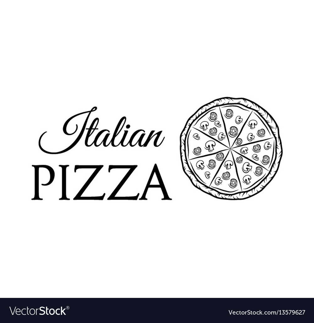 Italian pizza label badge pizzeria design elements