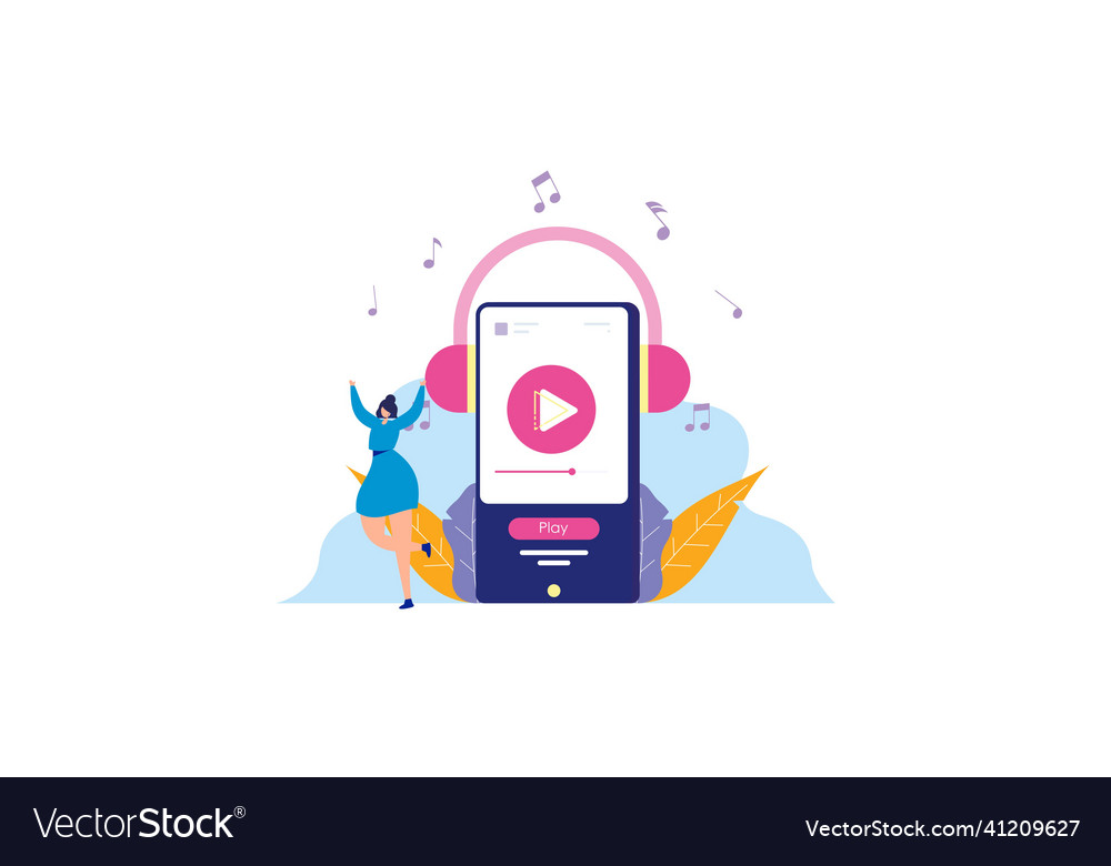 Music player application for website Vector Image Music player application for website