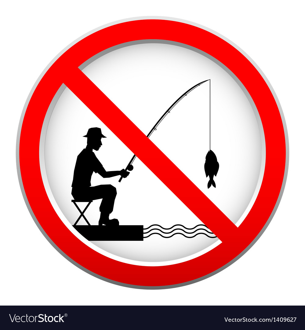 No fishing sign Royalty Free Vector Image - VectorStock