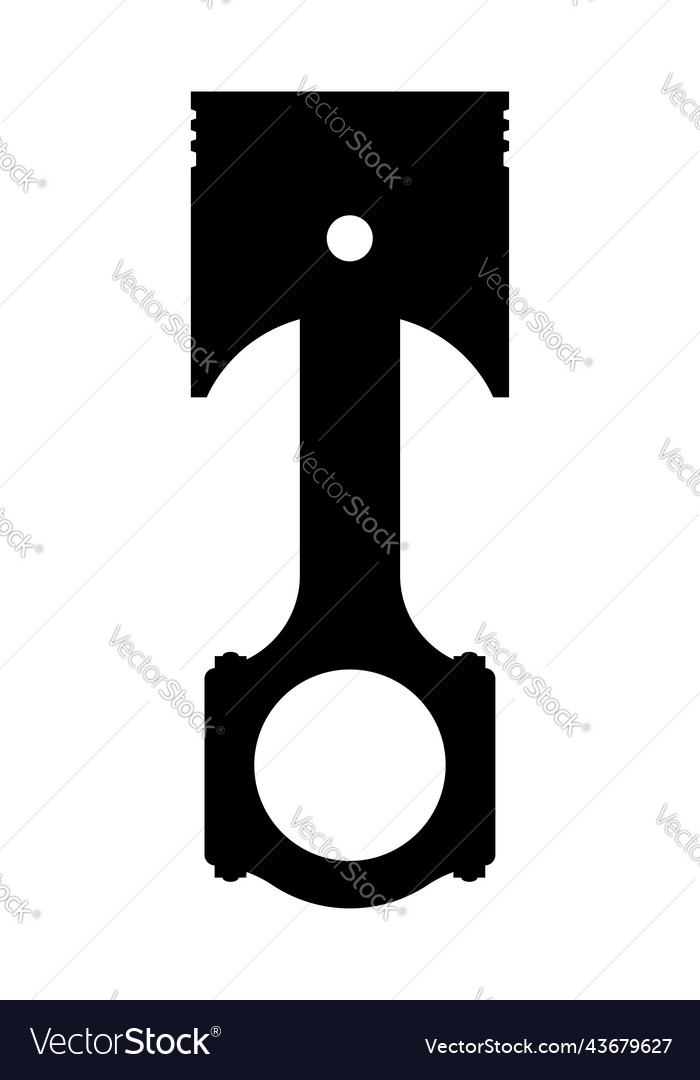 Piston with a connecting rod part of car engine