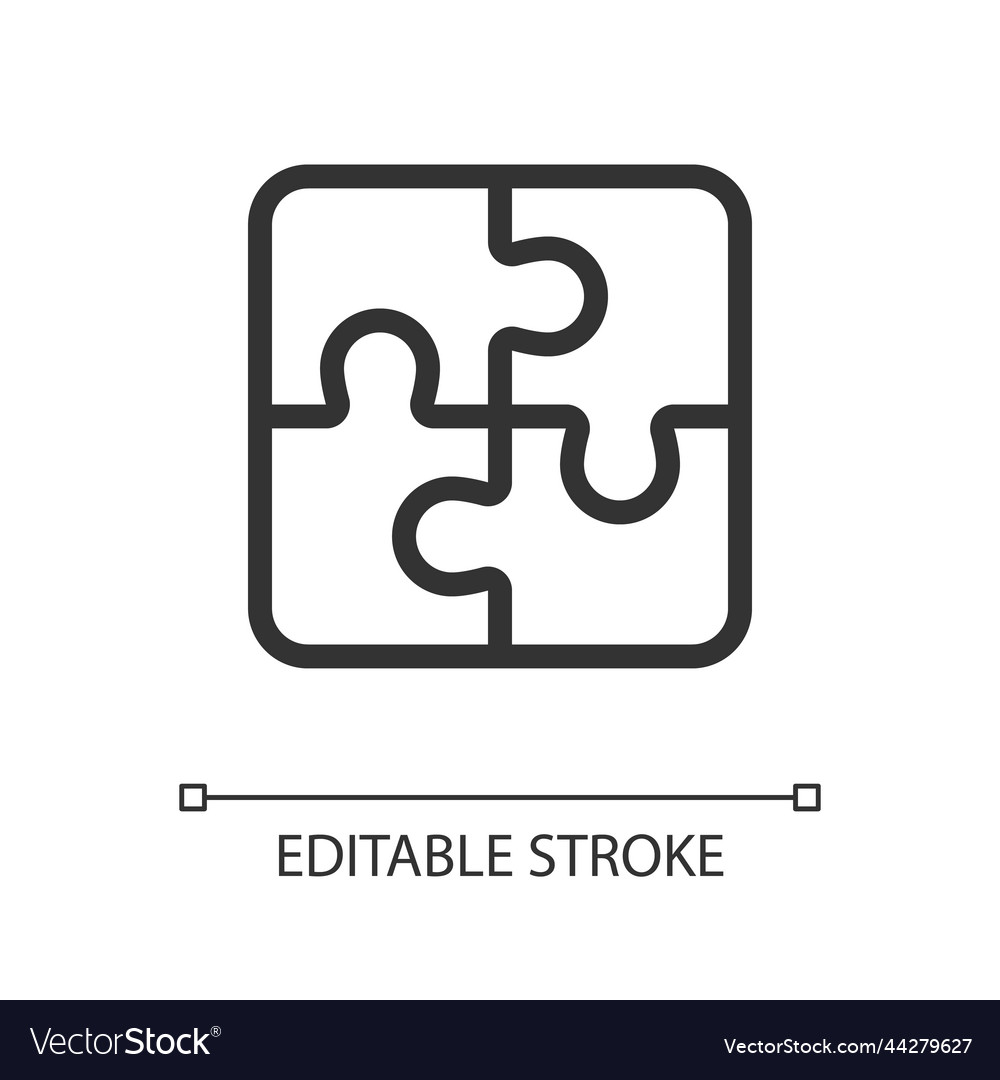 Puzzle pixel perfect linear ui icon