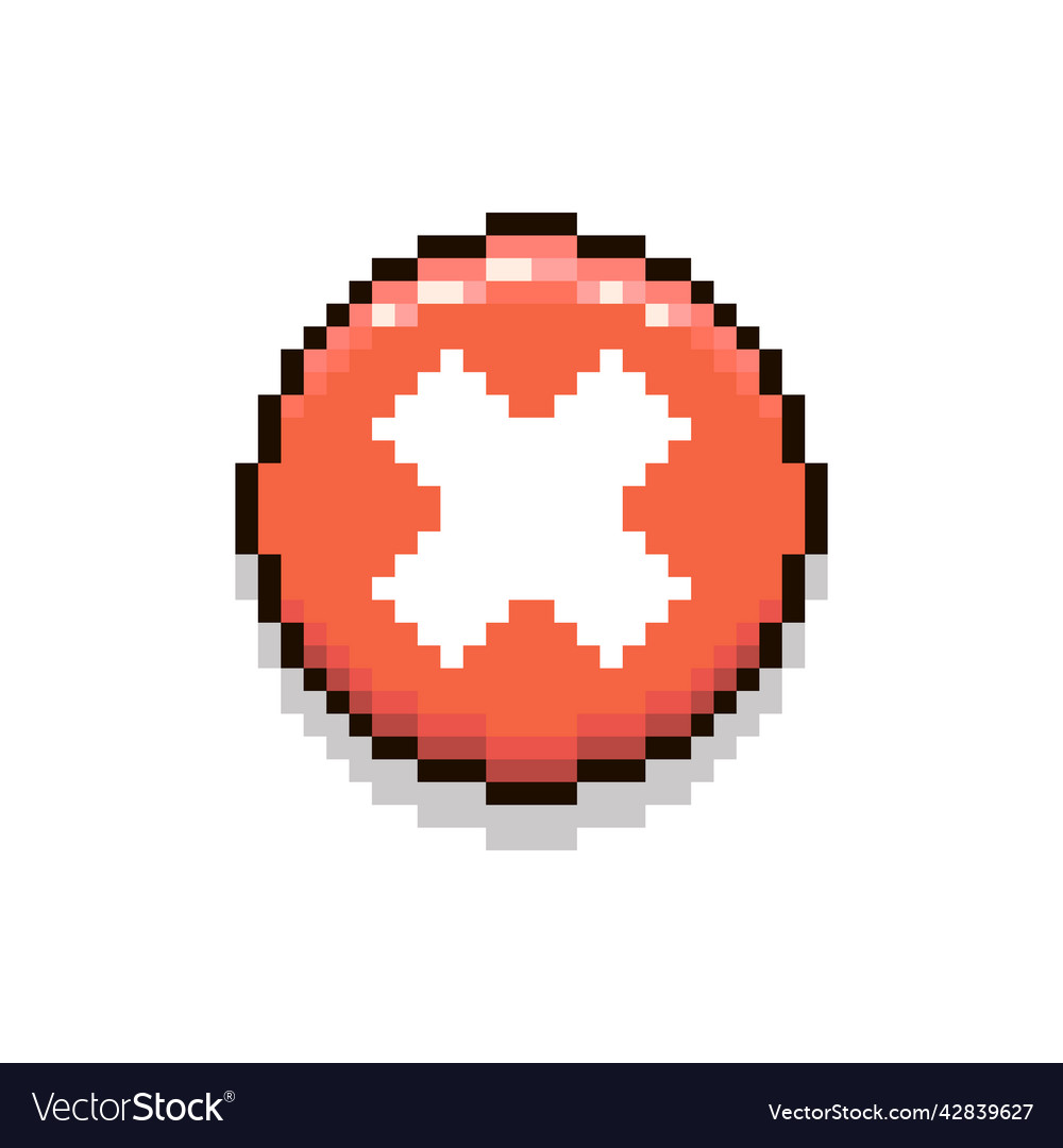 Round red cancel interface button Vector Image Round red cancel interface button