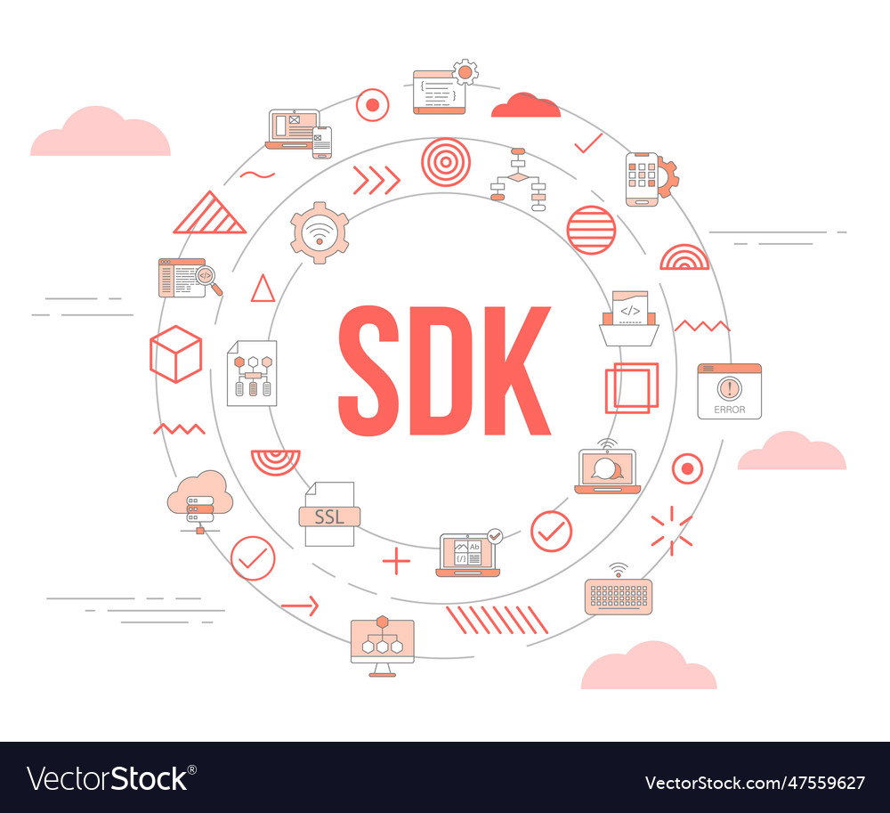 Sdk software development kit concept with icon vector image Sdk software development kit concept with icon
