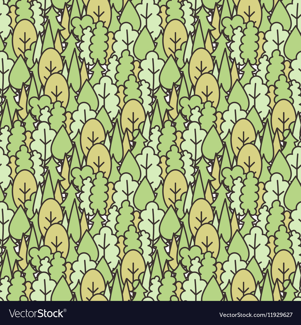 Seamless tree pattern background line ornament