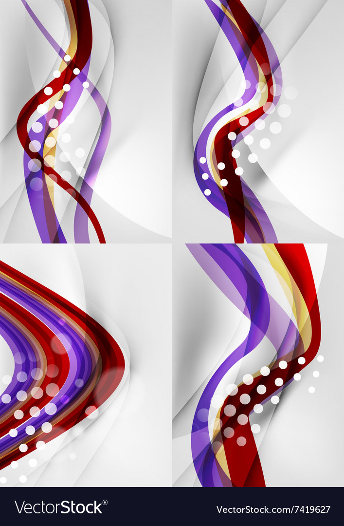Set abstract backgrounds curve wave lines