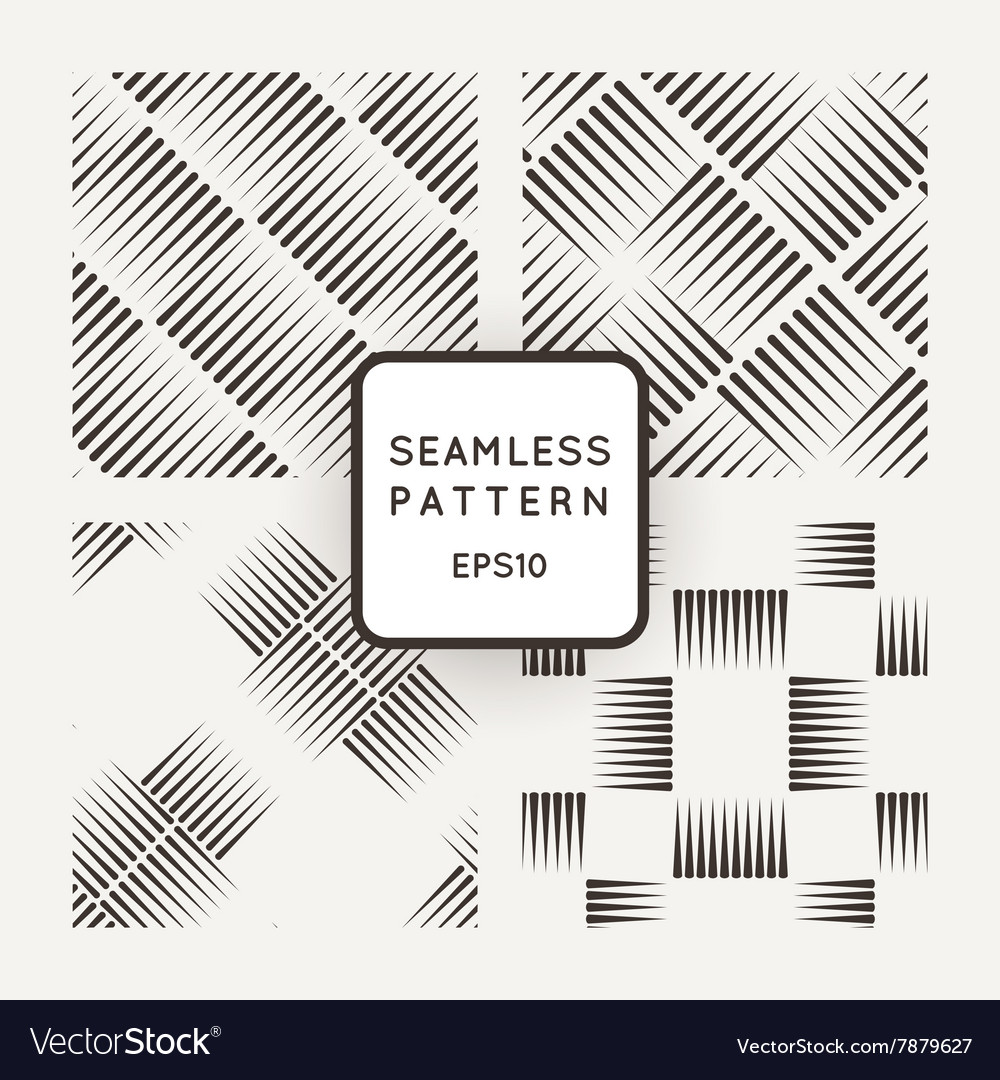 Set of seamless geometric patterns lines