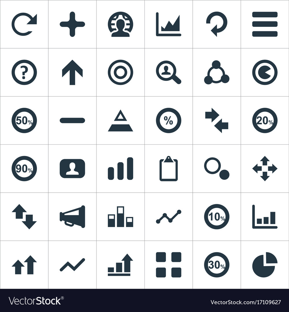 Set of simple statistic icons
