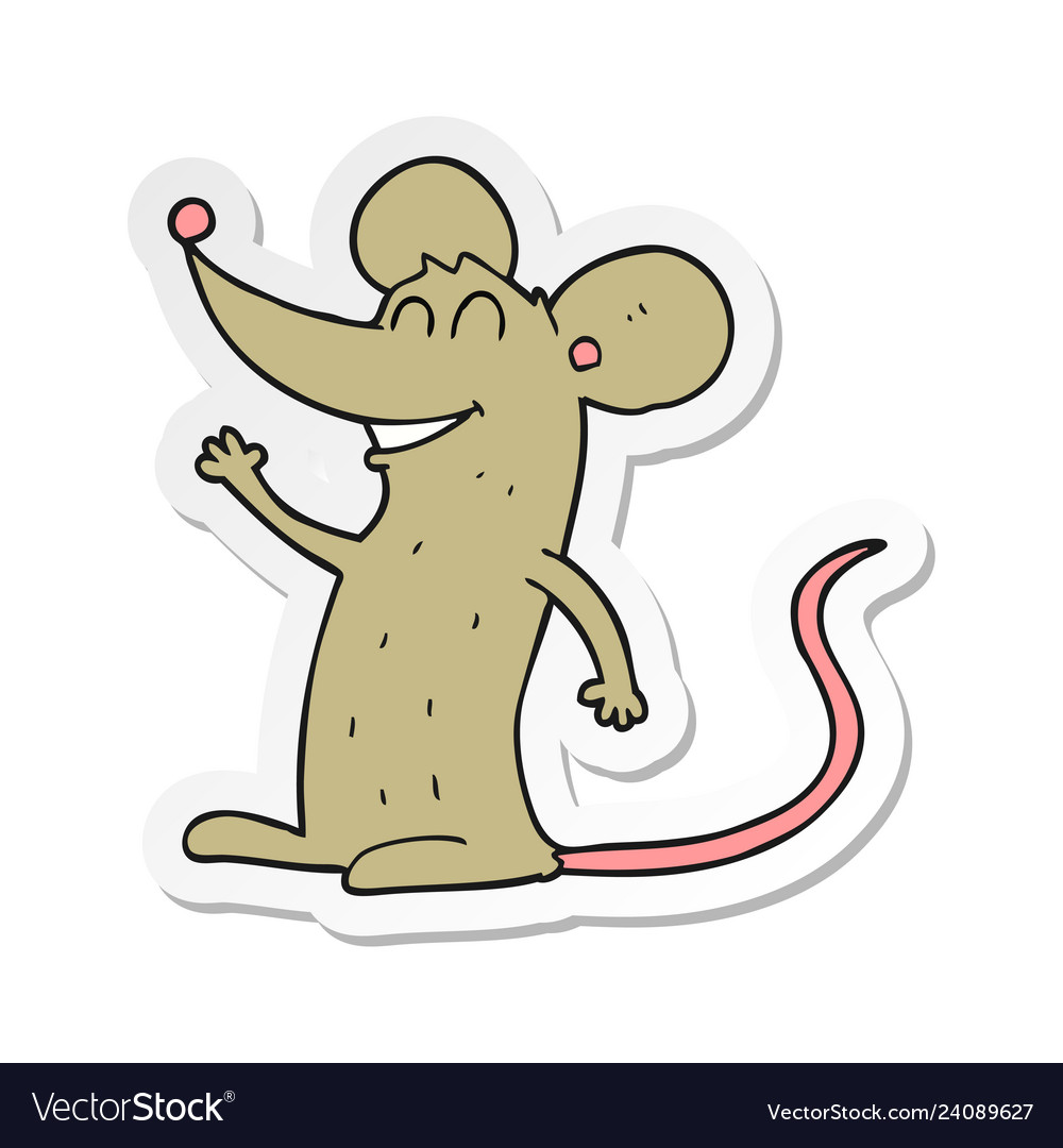 Sticker of a cartoon mouse