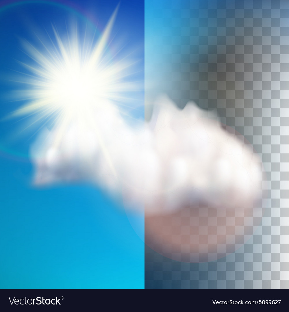 Sun with cloud floats in the sky EPS 10 Royalty Free Vector
