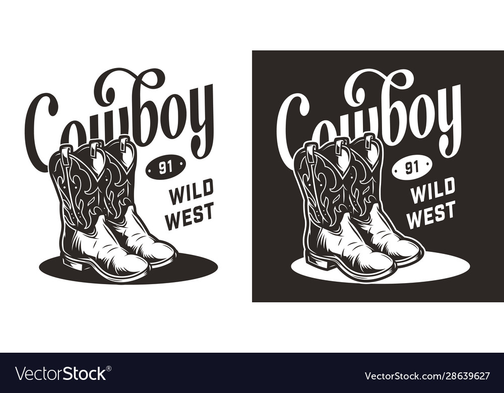 Wild west vintage monochrome emblem Royalty Free Vector