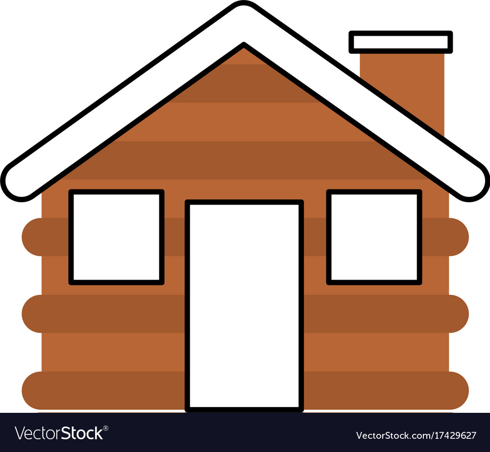 Wooden Cabin House Chimney Camp Exterior Vector Image